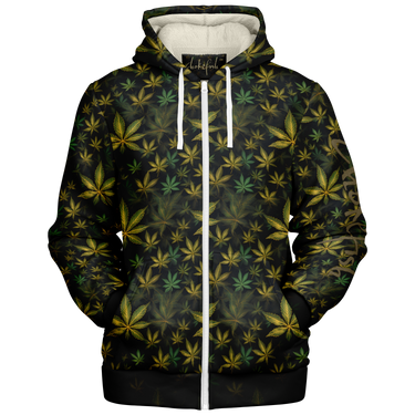 Chokefish™ Microfleece Zip-Up Hoodie Cannabis-007